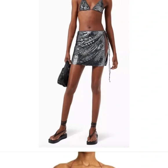 Black and Silver Sequin Skirt - Picture 3 of 4